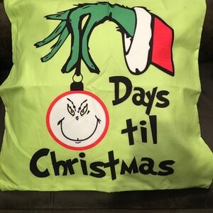 Grinch Days Before Christmas Pillow